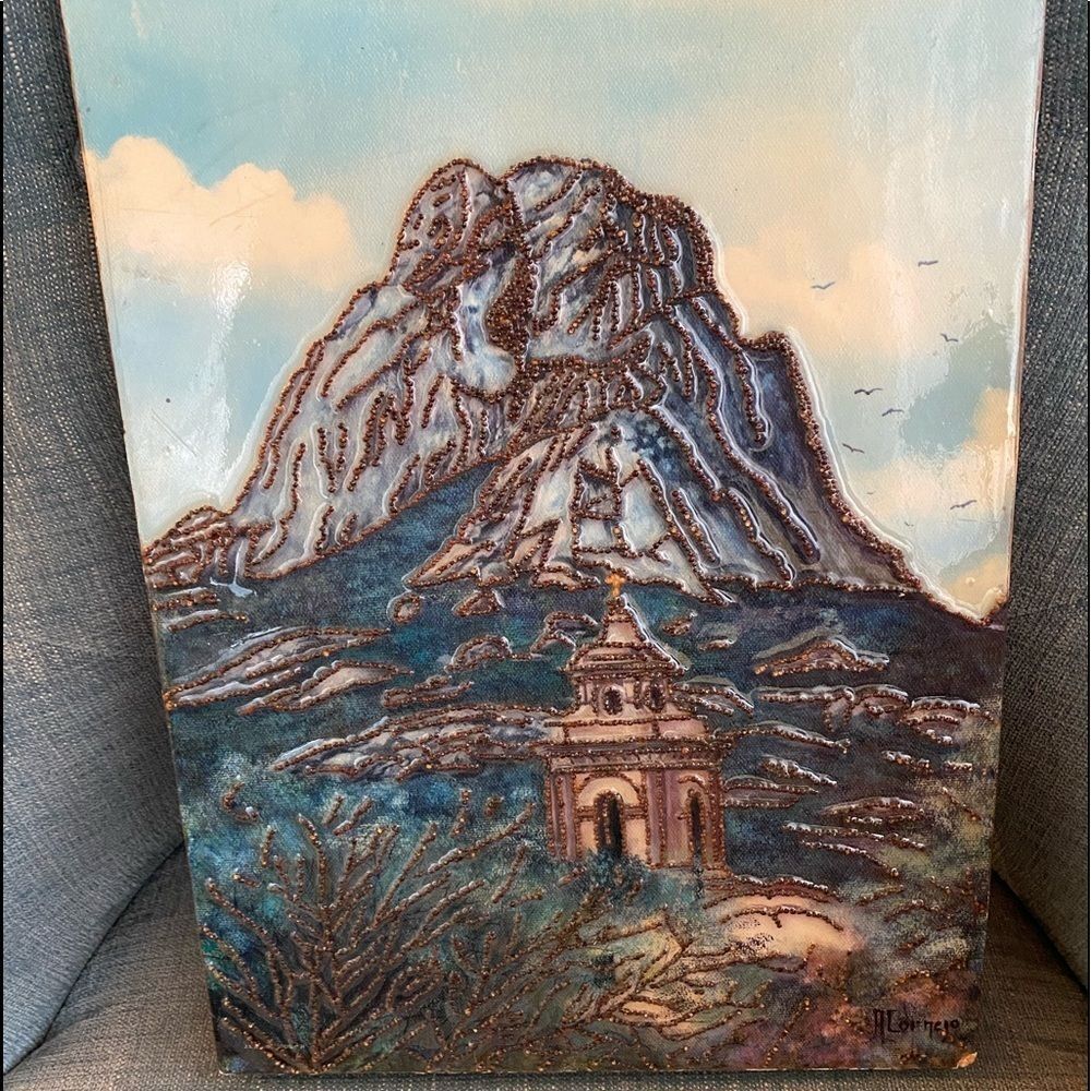 *RUSTIC* Spiritual Church in the Hills Lacquer Bead/Seed Art